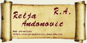 Relja Andonović vizit kartica